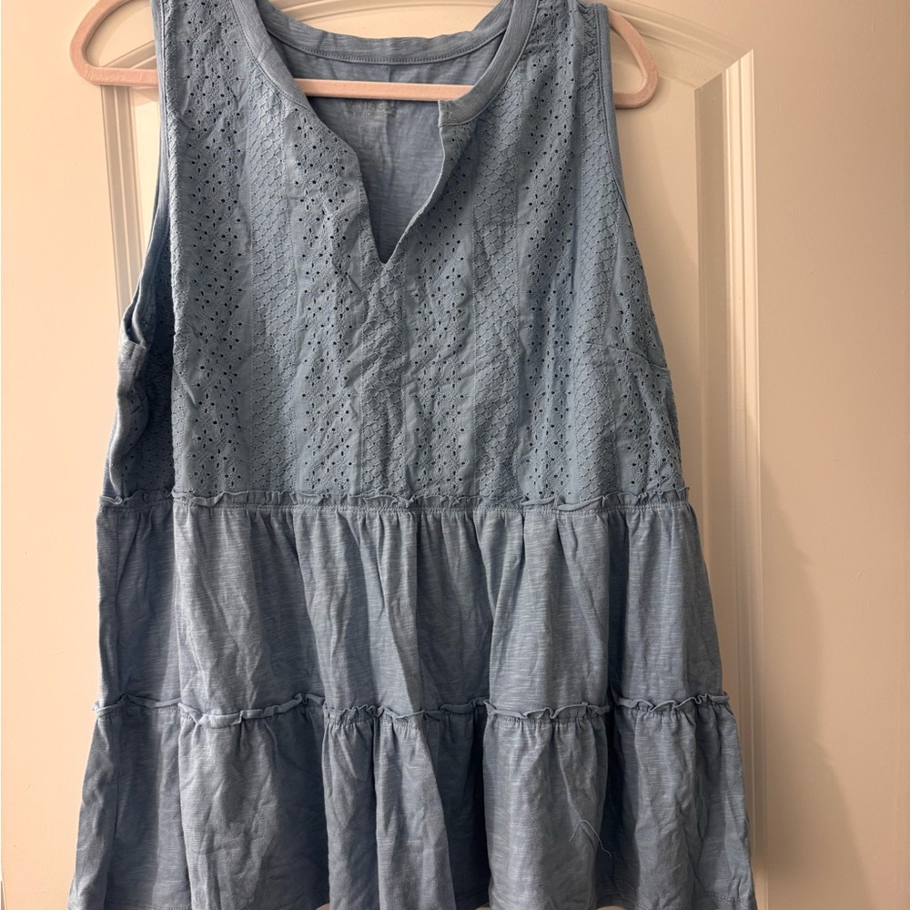 Torrid Light Blue Textured Sleeveless Top